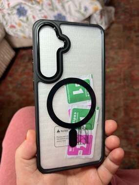 Tjkings Magnetic Clear Case for Samsung Galaxy S24 Plus - Matte Black